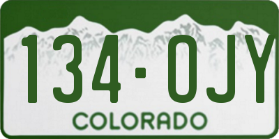CO license plate 134OJY