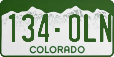 CO license plate 134OLN