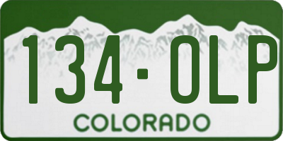 CO license plate 134OLP