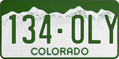 CO license plate 134OLY