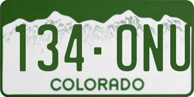 CO license plate 134ONU
