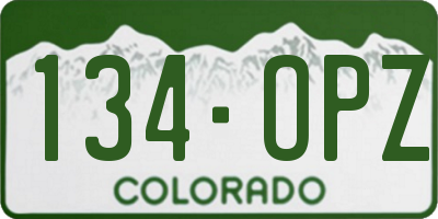 CO license plate 134OPZ