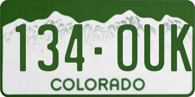 CO license plate 134OUK