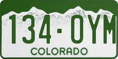 CO license plate 134OYM