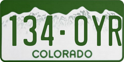 CO license plate 134OYR