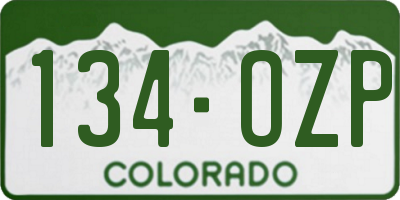 CO license plate 134OZP