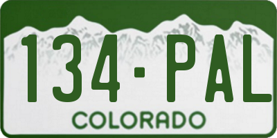 CO license plate 134PAL