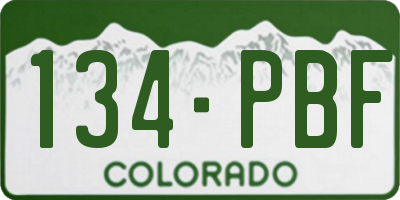 CO license plate 134PBF