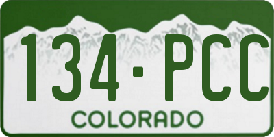 CO license plate 134PCC