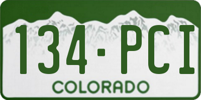 CO license plate 134PCI