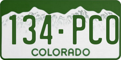 CO license plate 134PCO