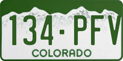 CO license plate 134PFV