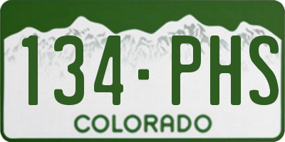 CO license plate 134PHS