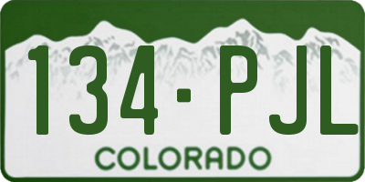 CO license plate 134PJL