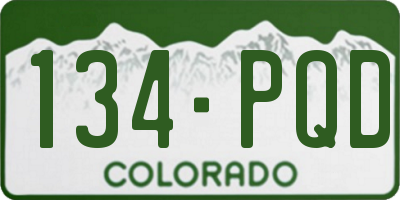 CO license plate 134PQD