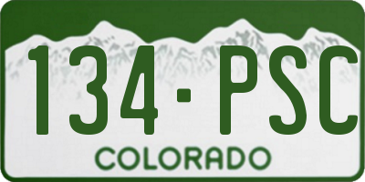 CO license plate 134PSC