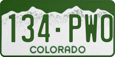 CO license plate 134PWO