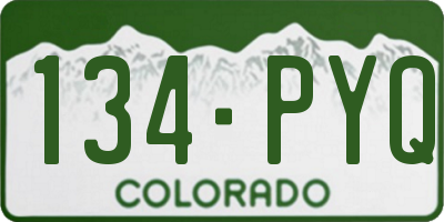 CO license plate 134PYQ