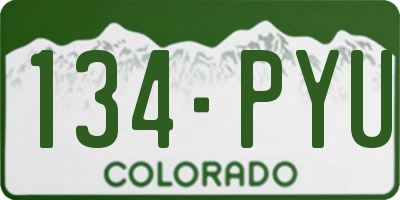 CO license plate 134PYU