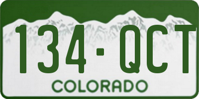 CO license plate 134QCT