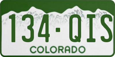 CO license plate 134QIS