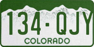 CO license plate 134QJY