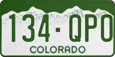 CO license plate 134QPO