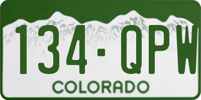 CO license plate 134QPW