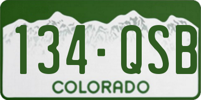 CO license plate 134QSB
