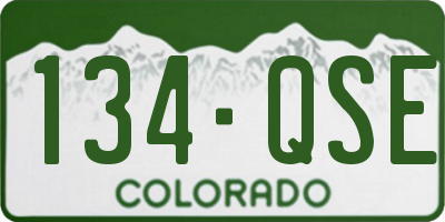 CO license plate 134QSE