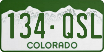 CO license plate 134QSL