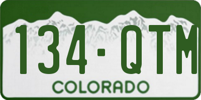 CO license plate 134QTM