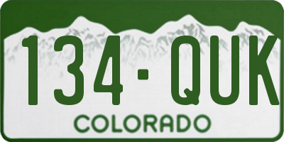 CO license plate 134QUK