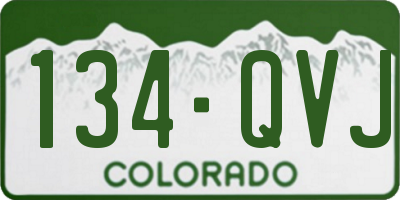CO license plate 134QVJ