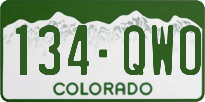 CO license plate 134QWO