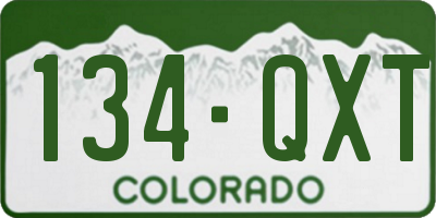 CO license plate 134QXT