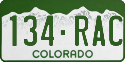 CO license plate 134RAC