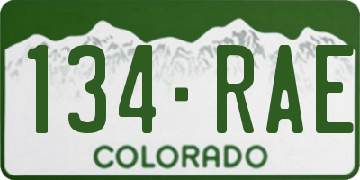 CO license plate 134RAE