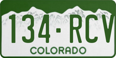 CO license plate 134RCV