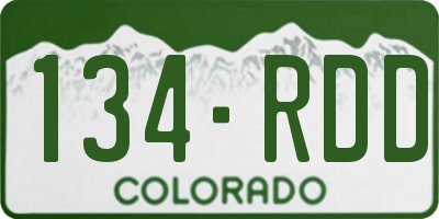 CO license plate 134RDD