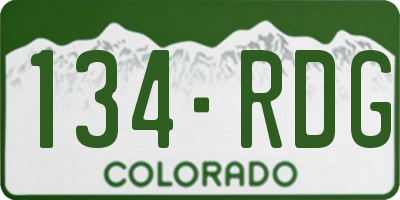 CO license plate 134RDG