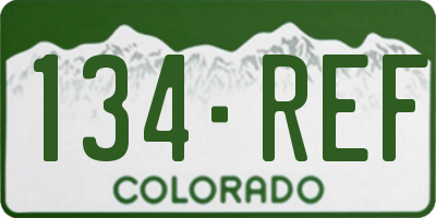 CO license plate 134REF