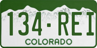 CO license plate 134REI