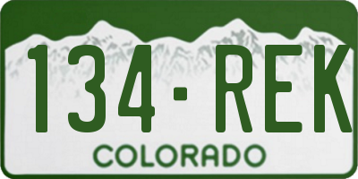 CO license plate 134REK