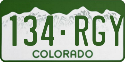 CO license plate 134RGY