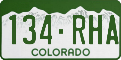 CO license plate 134RHA