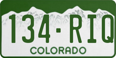 CO license plate 134RIQ