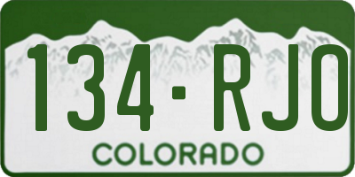 CO license plate 134RJO