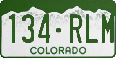 CO license plate 134RLM