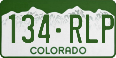 CO license plate 134RLP